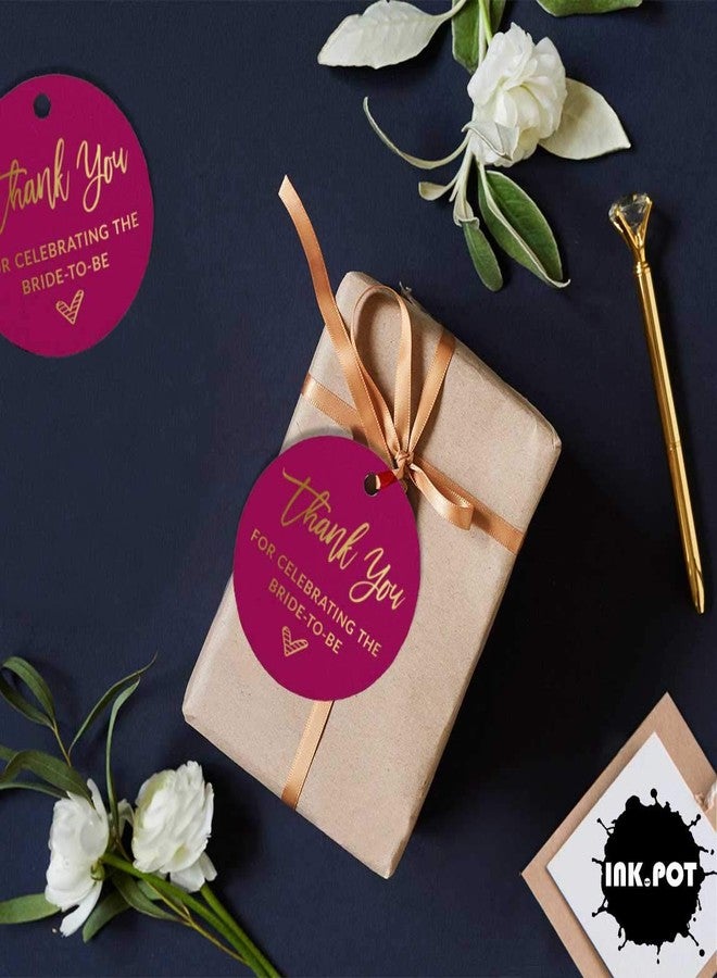 Inkdotpot بطاقات هدايا تذكارية من Inkdotpot، شكرًا لكم على الاحتفال بالعروس المنتظرة، بطاقات تعليق ذهبية اللون، عبوة من 50 قطعة - Image 5